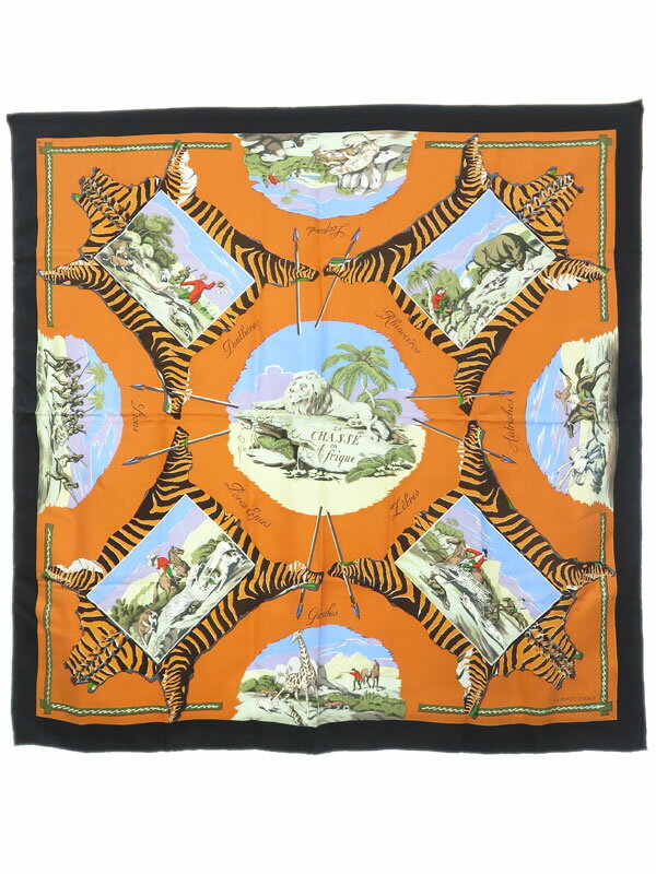 【HERMES】【LA CHASSE en Afrique】エルメス『カレ90