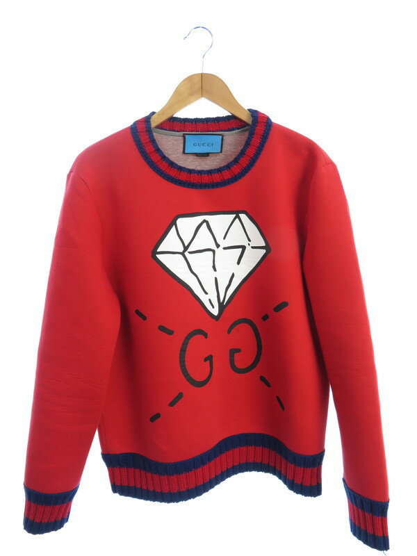GUCCI】【ダイヤプリント】【イタリア製】グッチ『ニット切替 GUCCI】【ダイヤプリント】【イタリア製】グッチ『ニット切替