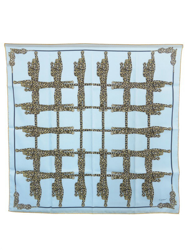 G983 美品 カルティエ イタリア製 シルク混 スカーフ ベージュ レディース G983 美品 カルティエ イタリア製 シルク混 スカーフ ベージュ