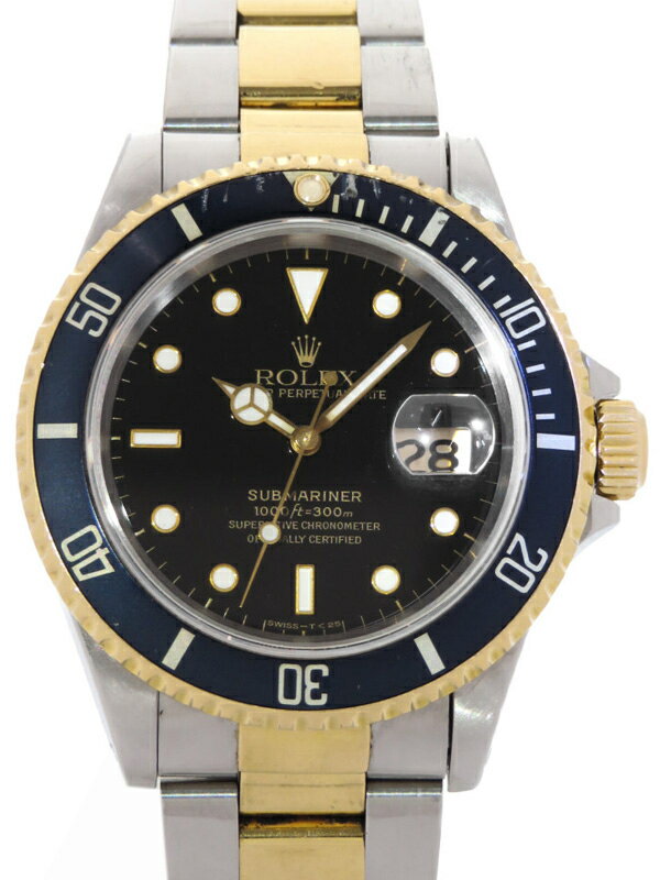 【ROLEX】【オールトリチウム】【cal.3135】【OH済】ロレックス『サブマリーナデイト 黒サブ』16613LN S番’93年頃製 12ヶ月保証【中古】