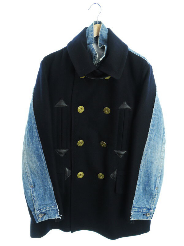 sacai】【Wool Melton×Denim Coat】【アウター】サカイ『重ね着 sacai】【Wool Melton×Denim Coat】【アウター】サカイ『重ね着