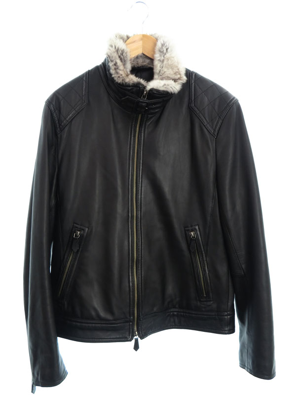 【BURBERRY BLACK LABEL】【アウター】バーバリーブラックレーベル『レザージャケット sizeLL』D1F13-212-09