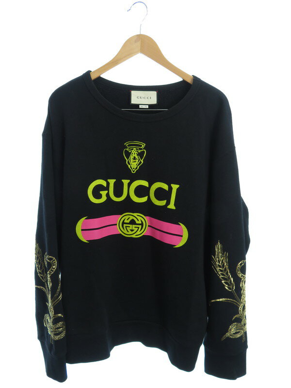 GUCCI】【ロゴ】【イタリア製】グッチ『長袖スウェット トレーナー 1週間保証【中古】(3210035690016): メンズファッション 高山質店 公式オンラインショップ