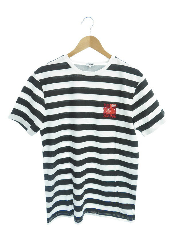 【LOEWE】【Embroidered Dodo Striped T-Shirt】【ポルトガル製 