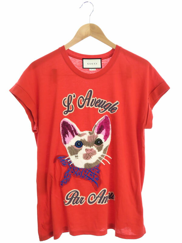 グッチ 半袖Tシャツ サイズM レディース - GUCCI】【キャット】【イタリア製】グッチ『半袖Tシャツ sizeL』434543