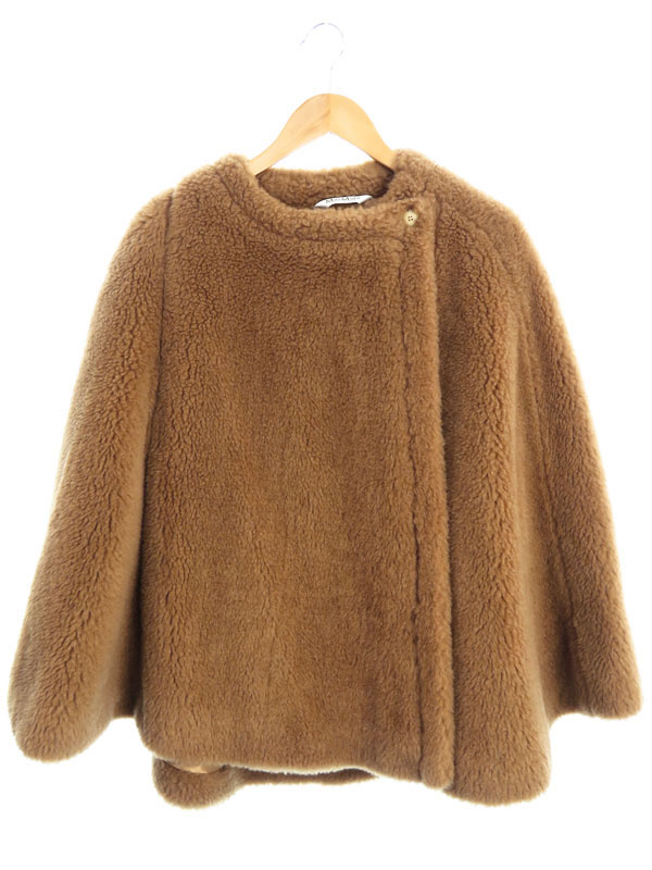 【MaxMara】【キャメル×シルク】【イタリア製】【アウター】マックスマーラ『テディベアケープ sizeONE SIZE』473604936 09 レディース 1週間保証【中古】のサムネイル