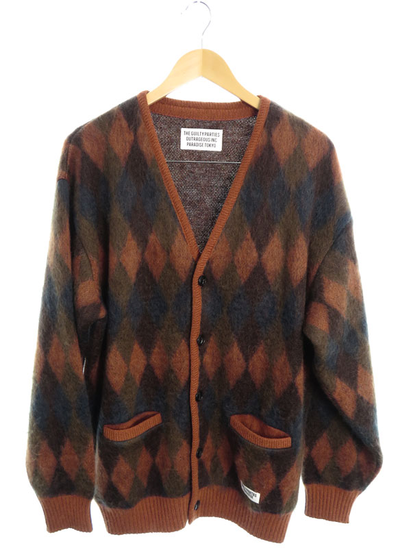 【WACKO MARIA】【DIAMOND MOHAIR CARDIGAN】【日本製】【トップス】ワコマリア『カーディガン sizeM』21FW-WMK-KN16 メンズ 1週間保証【中古】