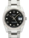 【ROLEX】【’21年日ロレOH済】ロレックス『オイスターパーペチュアル デイト 5Pダイヤ』115234G G番’10年頃製 メンズ 自動巻き 12ヶ月保証【中古】