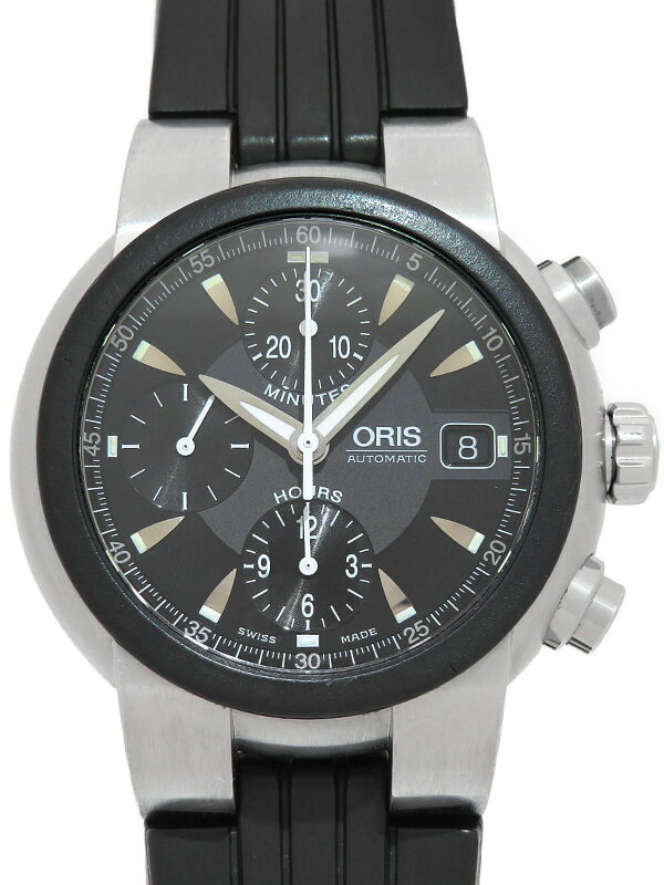 【ORIS】【裏スケ】【OH済】オリス『TT1 クロノグラフ』674 7521 4464R メンズ  ...