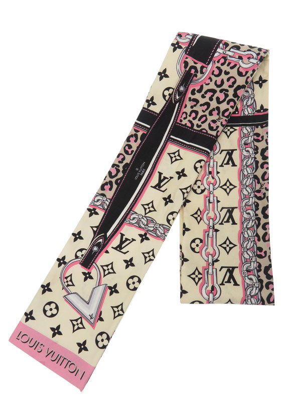 【Louis Vuitton】【イタリア製】ルイヴィトン『バンドー・ワイルド・アット・ハート』M00418 レディース スカーフ 1週間保証【中古】のサムネイル