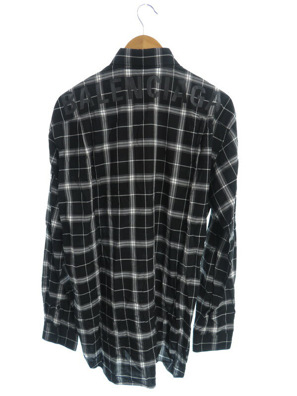 BALENCIAGA】バレンシアガ『バックロゴ チェック柄 長袖ボタン BALENCIAGA】バレンシアガ『バックロゴ チェック柄 長袖ボタン