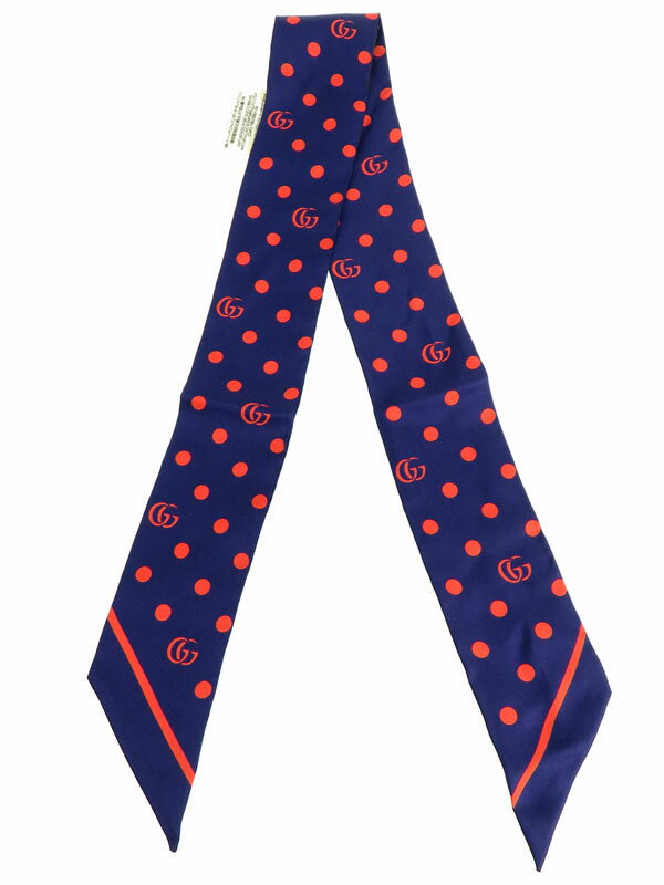 GUCCI】グッチ『ポルカドット&ダブルG シルク ネックボウ GUCCI】グッチ『ポルカドット&ダブルG シルク ネックボウ