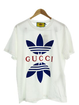 【GUCCI】グッチ『アディダス ロゴ コットンジャージー Tシャツ sizeS』548334 XJEMJ メンズ 半袖Tシャツ 1週間保証【中古】