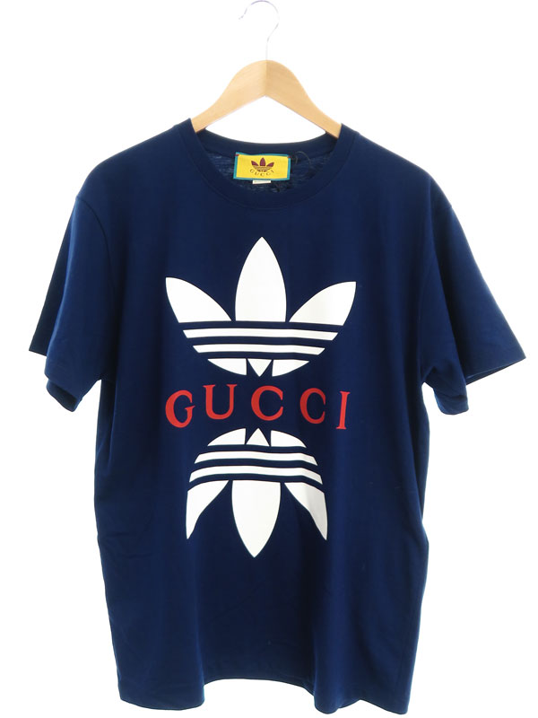 【GUCCI】グッチ『アディダス ロゴ コットンジャージー Tシャツ sizeS』548334 XJEMJ メンズ 半袖Tシャツ 1週間保証【中古】