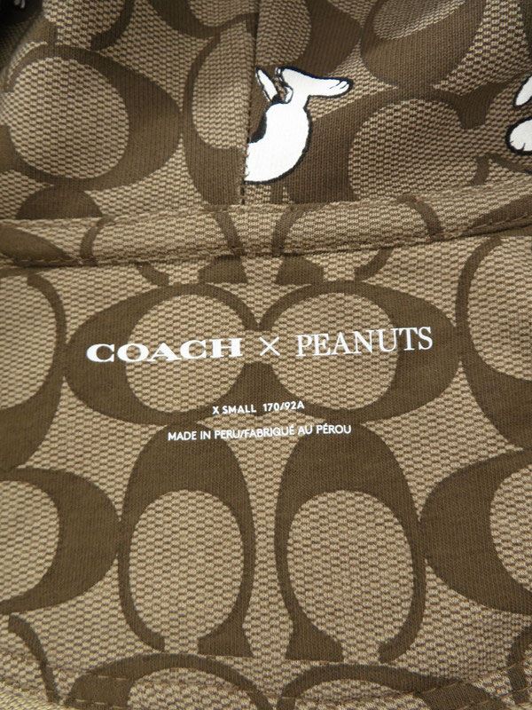 【COACH】コーチ『ピーナッツ スヌーピー シグネチャー スウェットジップアップパーカー sizeX SMALL』5775 メンズ 1週間保証【中古】