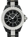 【CHANEL】シャネル『J12 ブラックセラミック ベゼル・ブレスダイヤ』H1339 メンズ 自動 ...