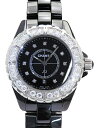 【CHANEL】シャネル『J12ブラックセラミック 33mm 11P＆ベゼルダイヤ』H2427 レデ ...