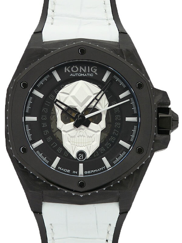 【KONIG74】ケーニグ74『K74 キングクラフト スカル ブラックダイヤ』K74KC004 メンズ 自動巻き 3ヶ月保証【中古】
