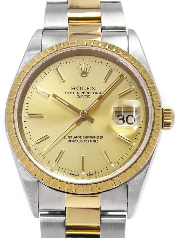 【ROLEX】ロレックス『オイスターパーペチュアルデイト』15223 A番’99年頃製 メンズ 自動巻き 12ヶ月保証【中古】