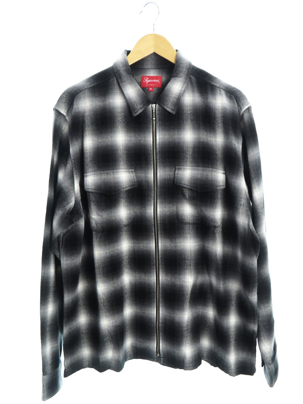 ySupremezVv[wShadow Plaid Flannel Zip Up Shirt sizeXLx22FW Y Vc 1Tԕۏ؁yÁz