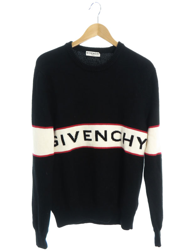 【GIVENCHY】ジバンシィ『ロゴ 長袖ニット sizeL』BM900G400M メンズ 1週間保証【中古】