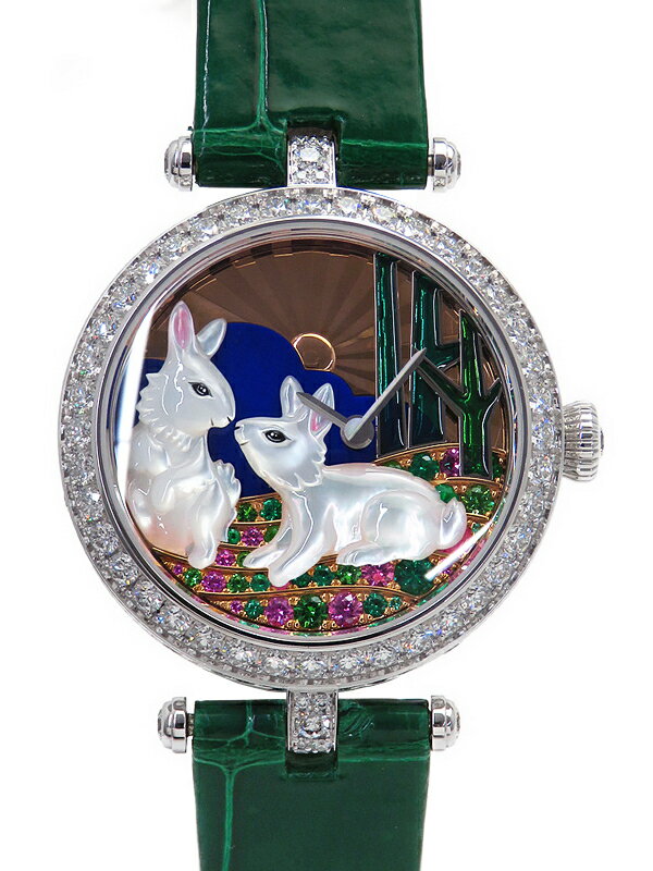 【Van Cleef ＆ Arpels】ヴァンクリーフ&アーペル『レディ デュオ ドゥ ラパン ウォッチ ダイヤ ウサギ』VCARPBK900 レディース 手巻き 1週間保証【中古】