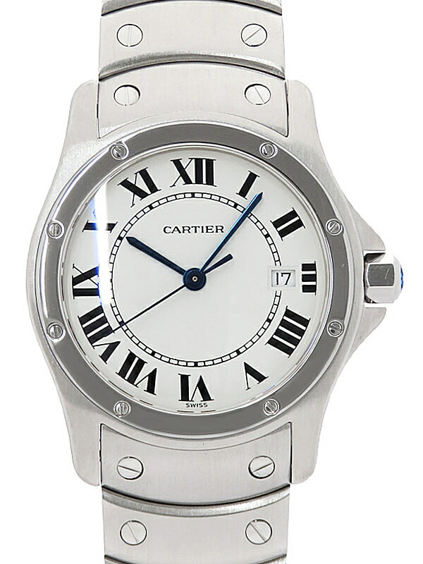 【Cartier】カルティエ『サントスロンドMM』W20027K1 ボーイズ クォーツ 3ヶ月保証【中古】