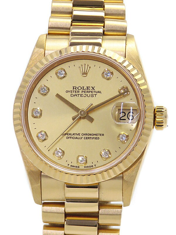 【ROLEX】ロレックス『デイトジャスト 10Pダイヤ』68278G W番’95年頃製 ボーイズ 自動巻き 12ヶ月保証【中古】