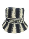 【Christian Dior】クリスチャンディオール『ストライプ バケットハット size57』12DSP923X136 レディース 帽子 1週間保証【中古】