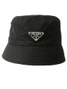 【PRADA】プラダ『Re Nylon 三角ロゴ トライアングルプレート バケットハット sizeM』1HC137 2DMI 2022 メンズ レディース 帽子...
