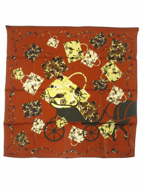 【HERMES】エルメス『カレ70 ケリー・カレーシュ KELLY EN CALECHE』レディース スカーフ 1週間保証【中古】
