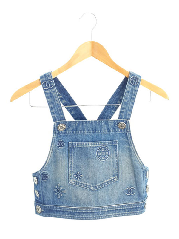CHANEL】シャネル『ココマーク デニムビスチェ size34 CHANEL】シャネル『ココマーク デニムビスチェ size34