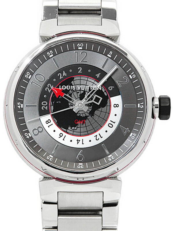 【LOUIS VUITTON】ルイヴィトン『タンブール グラフィット GMT』Q1D30 メンズ 自動巻き 3ヶ月保証【中古】