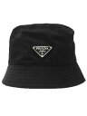 【PRADA】プラダ『Re-Nylon 三角ロゴ トライアングルプレート バケットハット sizeM』1HC137 2DMI メンズ レディース 帽子 1週間保...