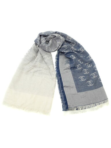 【CHANEL】シャネル『ココマーク ボーダー コットン×シルク ストール』レディース ショール 1週間保証【中古】 【CHANEL】シャネル『ココマーク ボーダー コットン×シルク ストール』レディース ショール 1週間保証【中古】