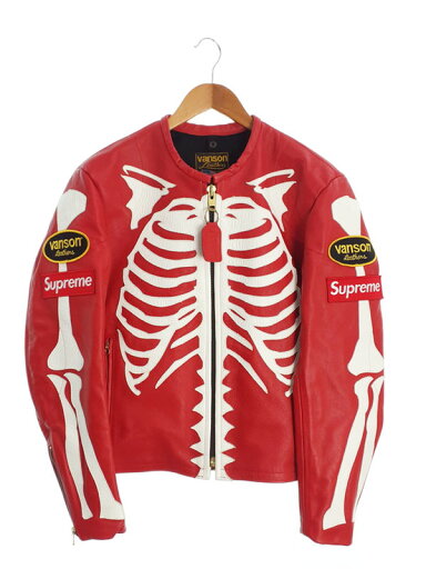 【Supreme】シュプリーム『Vanson Leather Bones Jacket sizeS』17FW メンズ 革ジャン 1週間保証【中古】 【Supreme】シュプリーム『Vanson Leather Bones Jacket sizeS』17FW メンズ 革ジャン 1週間保証【中古】