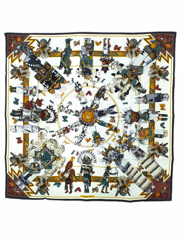 【HERMES】エルメス『カレ90 Kachinas カチナ』レディース スカーフ 1週間保証【中古】のサムネイル