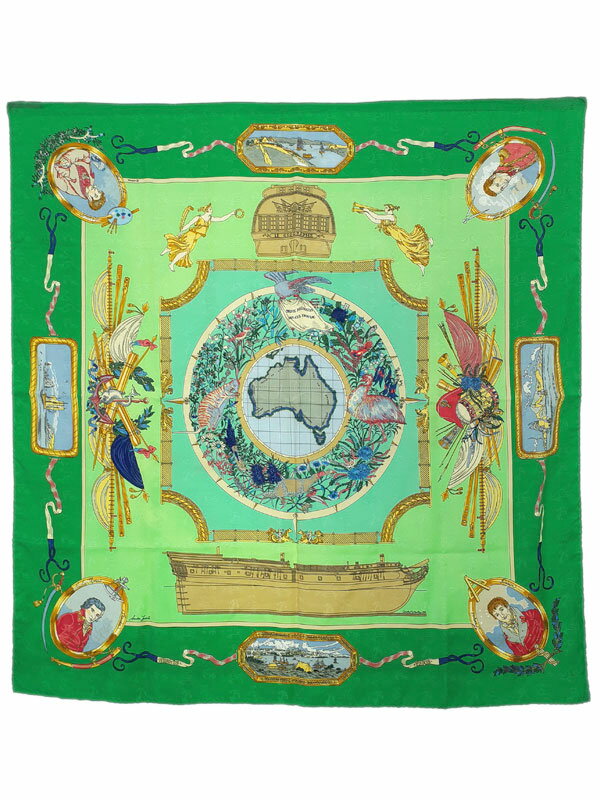 【HERMES】エルメス『カレ90 LE GEOGRAPHE 地理学者』レディース スカーフ 1週間保証【中古】
