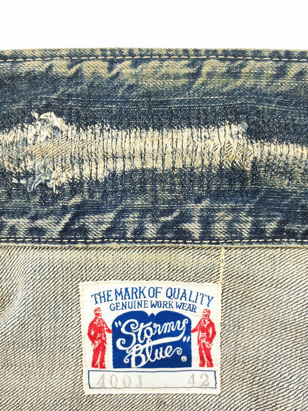 『Stormy Blue ストーミーブルーバックロゴ デニムジップジャケット size42』メンズ Gジャン 1週間保証【中古】