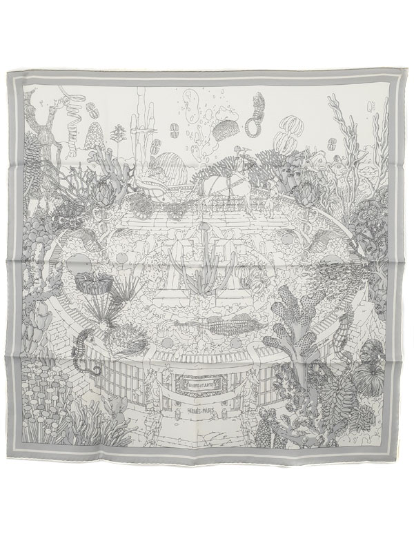 【HERMES】エルメス『カレ70 EX-LIBRIS ATLANTIS エクスリブリス アトランティス』レディース スカーフ..