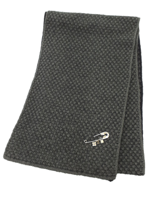 【LOUIS VUITTON】ルイヴィトン『エシャルプ ダミエ ピンブローチ付き』M75545 メンズ レディース マフ..
