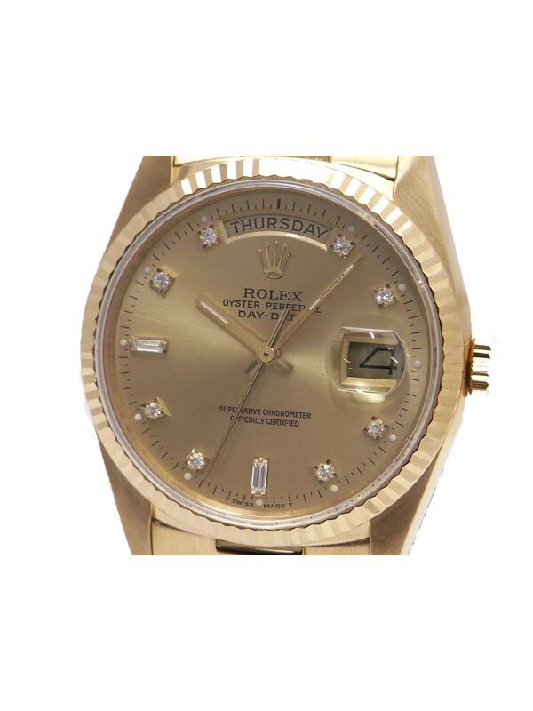 【ROLEX】【仕上げ済み】ロレックス『デイデイト 10Pダイヤ』18238A R番'87年頃製メンズ 自動巻き 12ヶ月保証【中古】