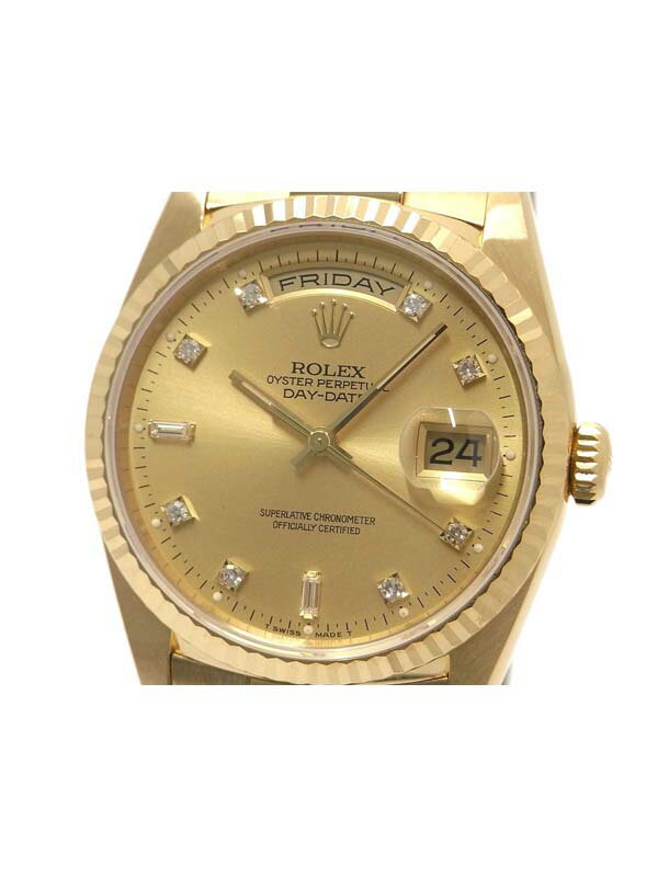 【ROLEX】【OH・仕上げ済み】ロレックス『デイデイト 10Pダイヤ』18238A W番'95年以降製 メンズ 12ヶ月保証【中古】