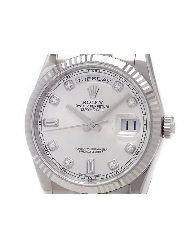 【ROLEX】【ルーレット刻印】【内部点検・仕上済】ロレックス『デイデイト 10Pダイヤ』118239A Z番'06年頃製 メンズ 自動巻き 12ヶ月保証【中古】