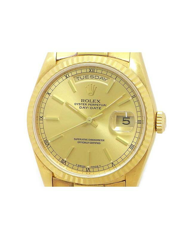 【ROLEX】ロレックス『デイデイト』18238 E番'90年頃製 メンズ 自動巻き 12ヶ月保証【中古】