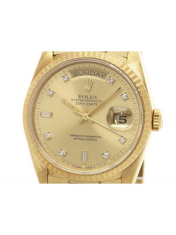 【ROLEX】【仕上済】ロレックス『デイデイト 10Pダイヤ』18238A L番’89年頃製 メンズ 自動巻き 12ヶ月保証【中古】