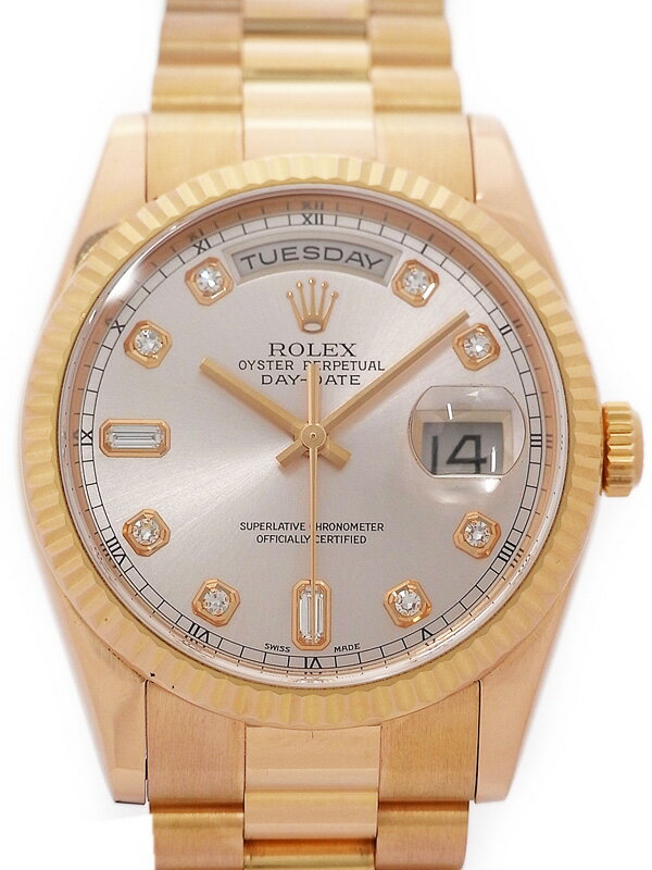 【ROLEX】ロレックス『デイデイト 10Pダイヤ』118235A P番’00年頃製 メンズ 自動巻き 12ヶ月保証【中古】