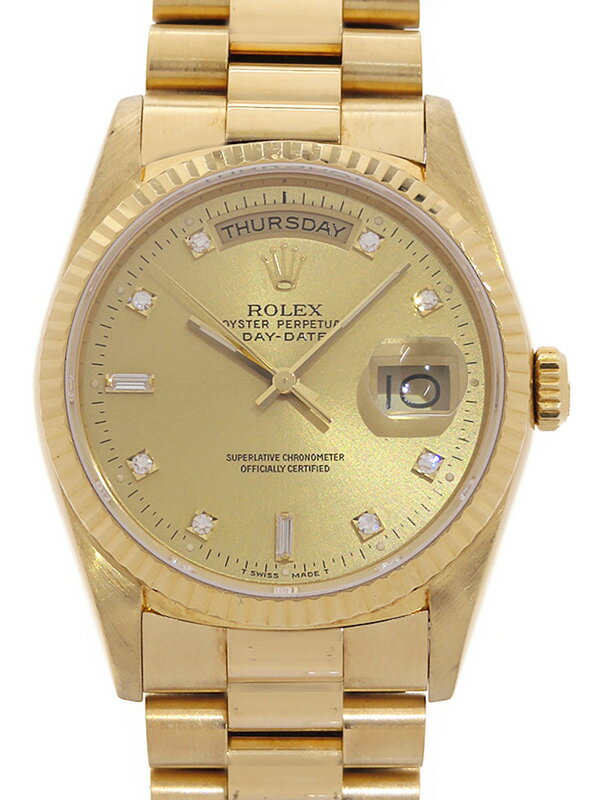 【ROLEX】ロレックス『デイデイト 10Pダイヤ』18238A R番’87年頃製 メンズ 自動巻き 12ヶ月保証【中古】