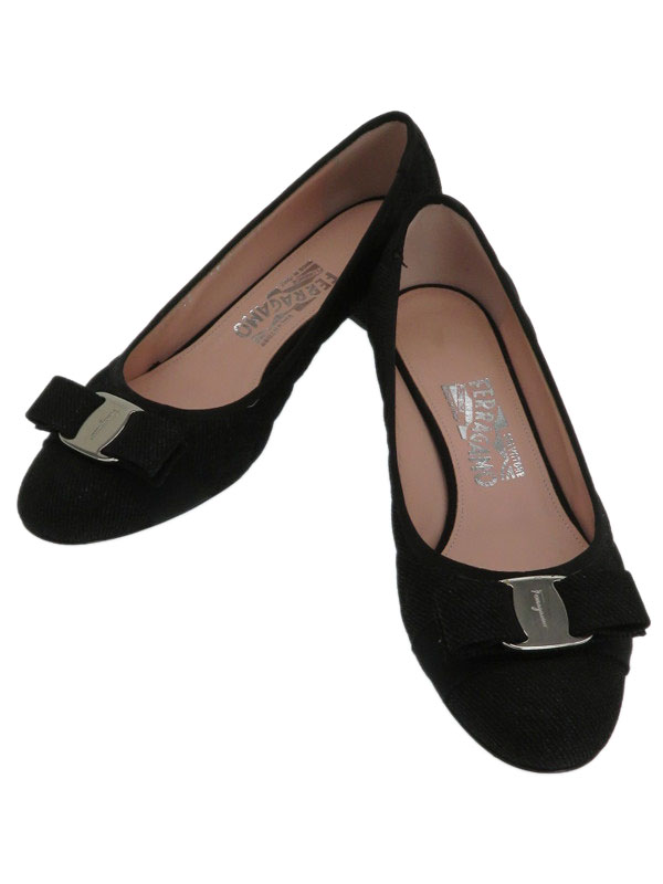 【Ferragamo】フェラガモ『ヴァラパンプス size7 1/2D』レディース 1週間保証【中古】b02b/h17A