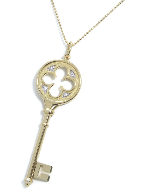 Tiffany Co ティファニー クローバーキー ペンダント ネックレス 4pダイヤ 1週間保証 中古 ブランドジュエリー 高山質店 公式オンラインショップ